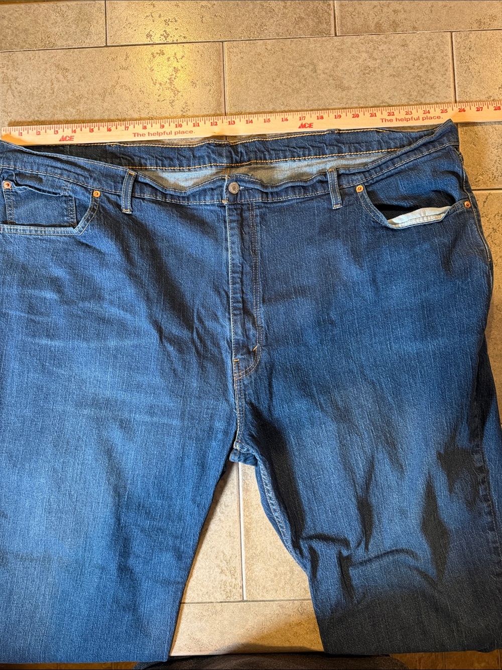 Levi’s Relaxed Fit Men's Dark Blue Denim Jeans Size 56x30